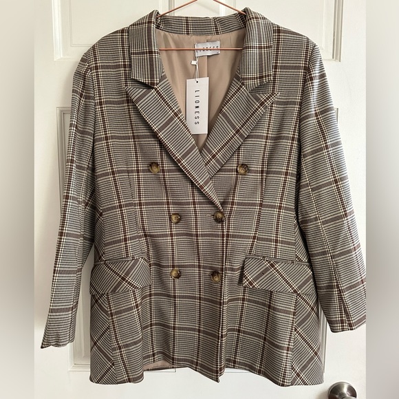 {Lioness} slouchy & slightly oversized Plaid Blazer NWT - Sz M - Picture 6 of 16